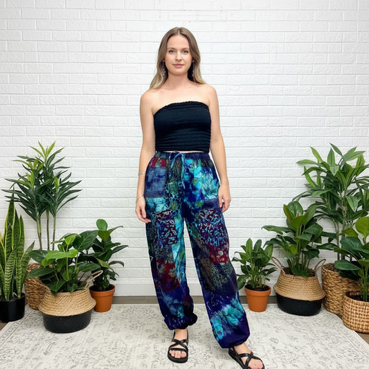 Printed Patchwork Harem Pant