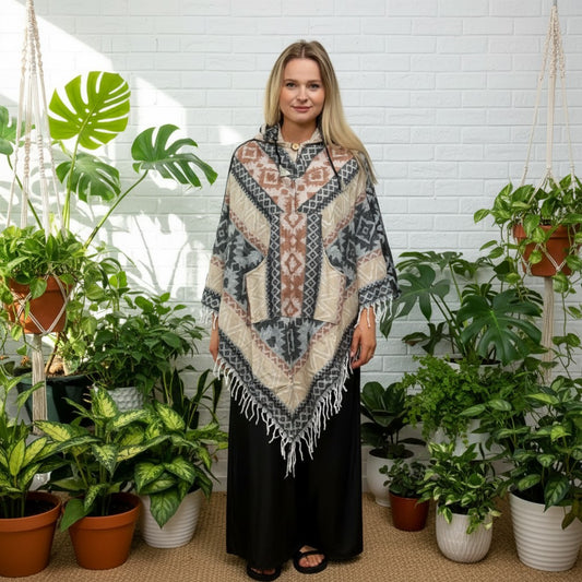 Woven Triangle Poncho Tibetan Yeti