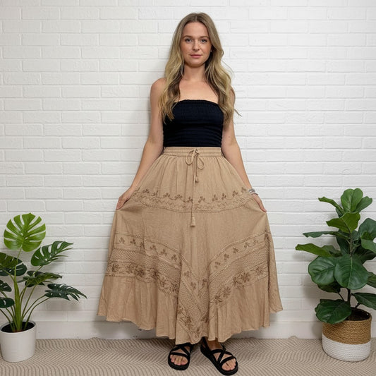 Luna Stonewash Bohemian Skirt