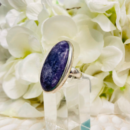 Lepidolite Oval Silver Ring