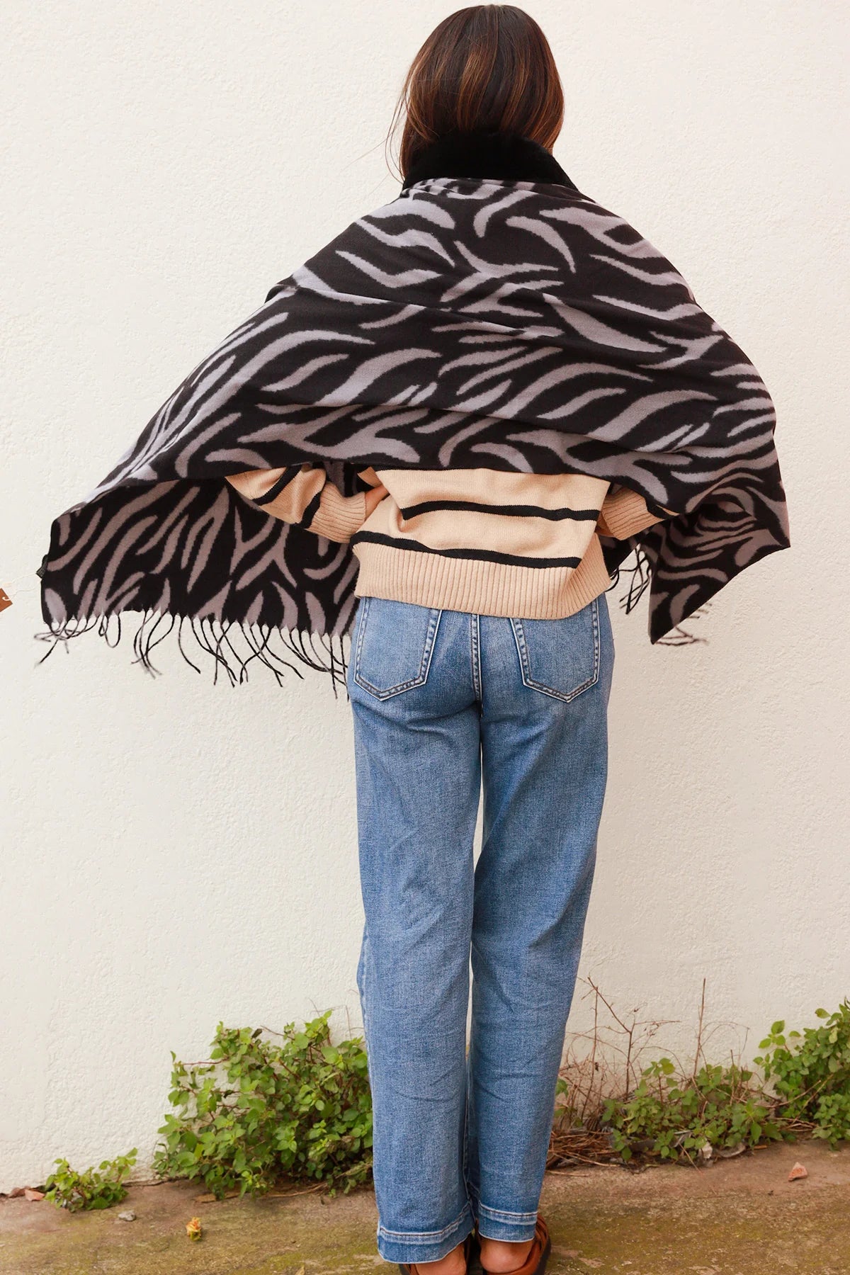 Wrap Scarf Zebra Print