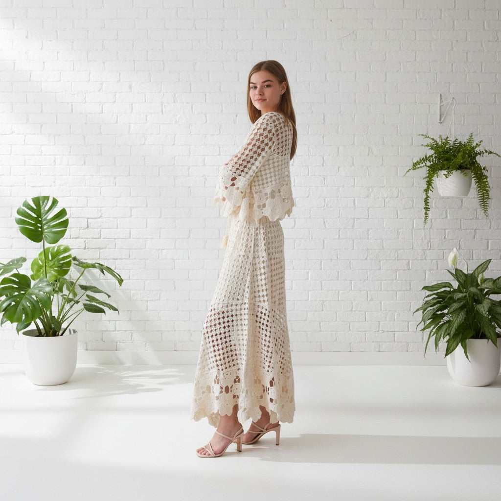 FreeBird Bohemian Lace Skirt and Top Set
