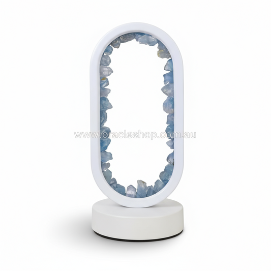 Celestite LED Crystal Oval Lamp