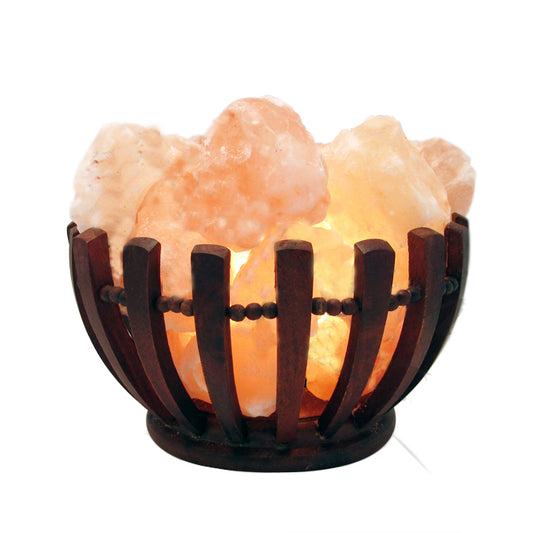 Wood Clawed Fire Bowl Himalayan Salt Lamp