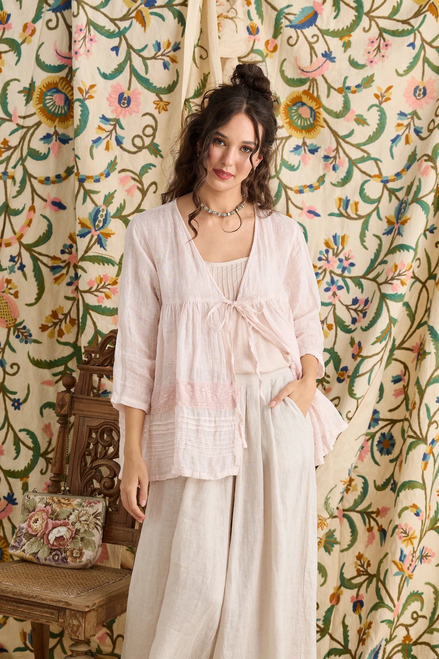 Elodie Short Linen Jacket -Italian Collection