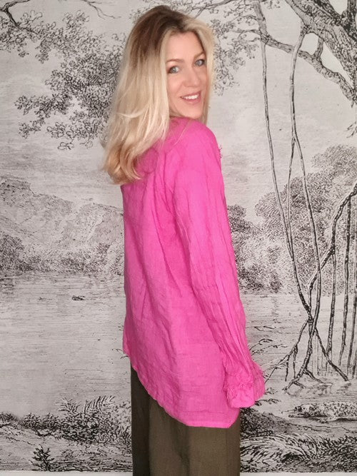 HOT PINK MILL RIP EDGE SHIRT