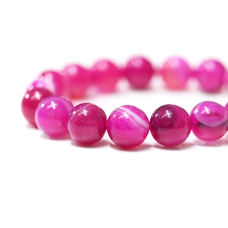 Pink Agate Bead Bracelets
