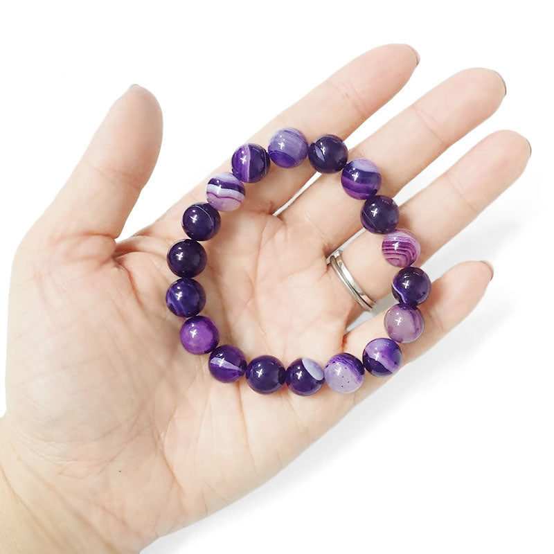 Purple Agate Bead Bracelets