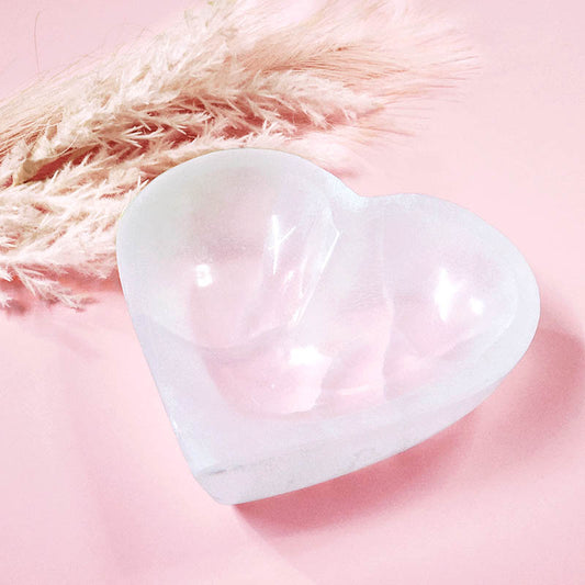 Selenite Heart Bowls -10cm - 13cm