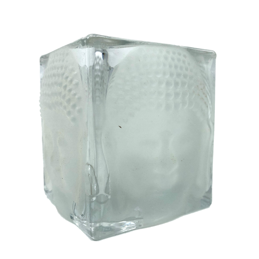 Buddha Tea Light Holder GLASS Medium Cube