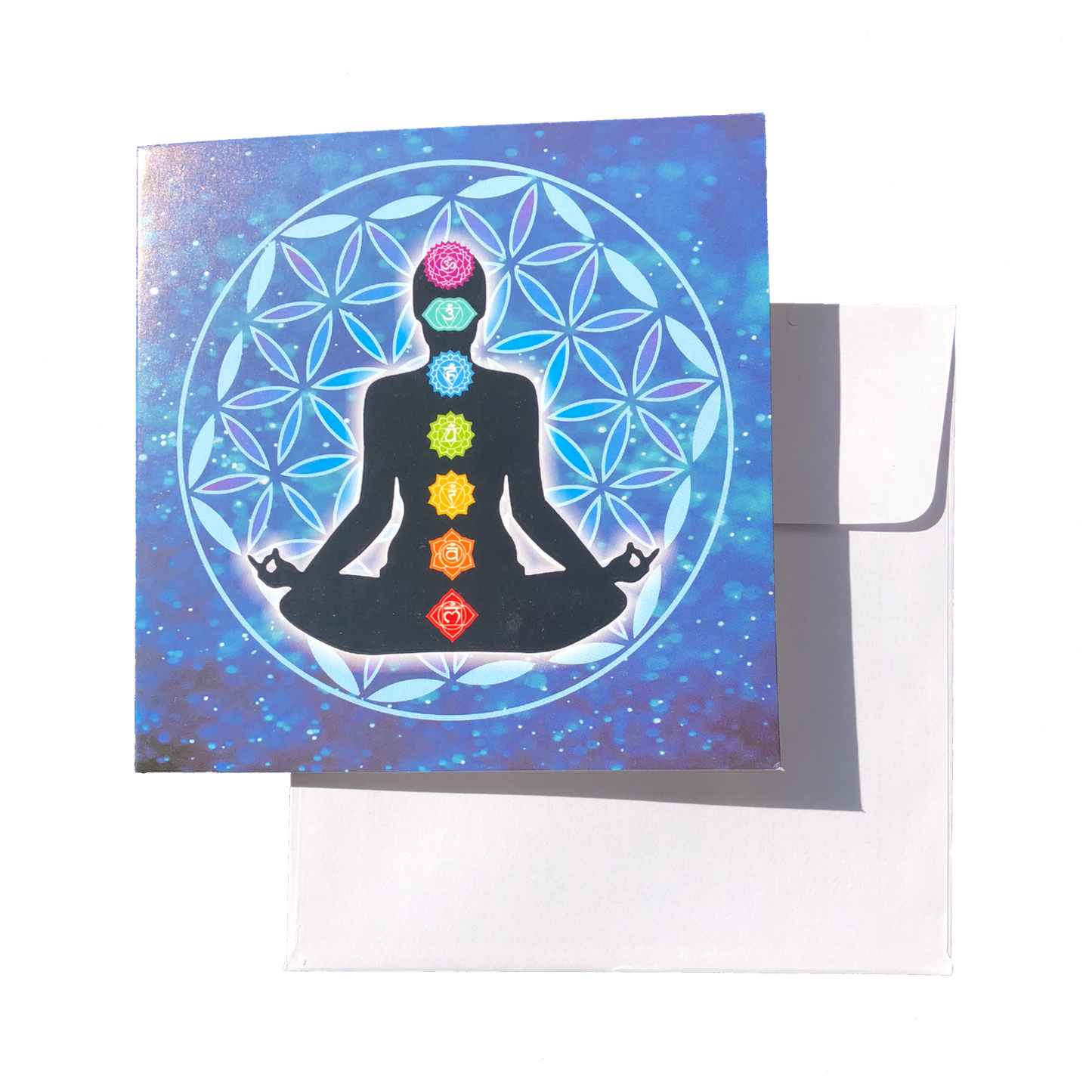 Greeting Cards FLOWER OF LIFE CHAKRA MEDITATION