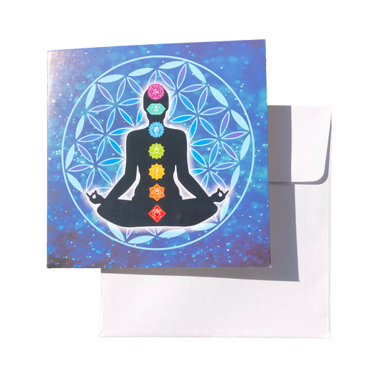 Greeting Cards FLOWER OF LIFE CHAKRA MEDITATION