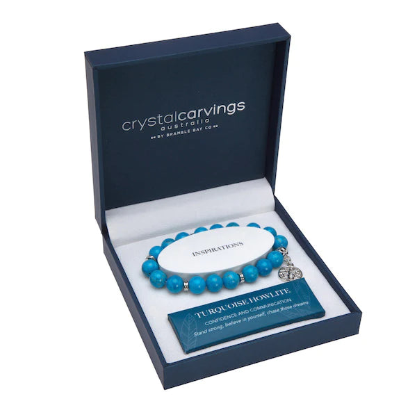 TOL Bead Bracelets Gift Boxed- Turquoise Howlite