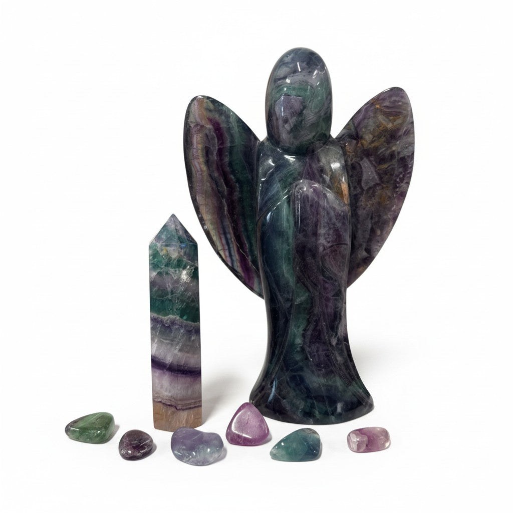 Fluorite Crystal Carved Angel
