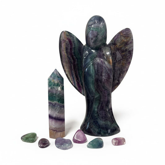 Fluorite Crystal Carved Angel