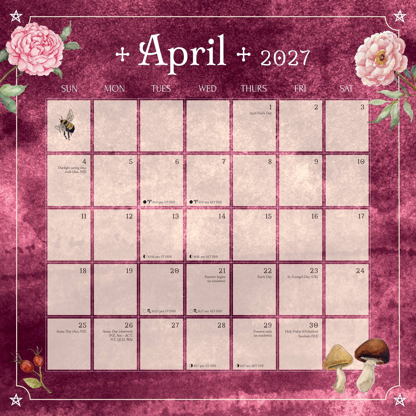 2027 Seasons of the Witch Wall Calendar