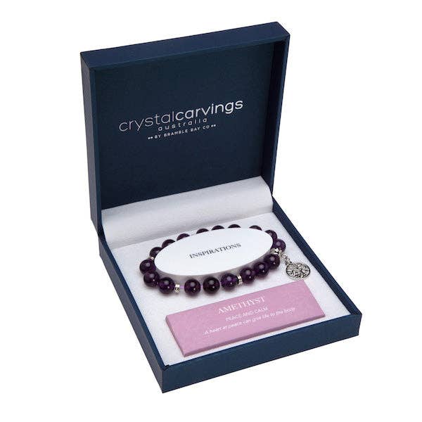 Amethyst Tree of Life Charm Bracelet