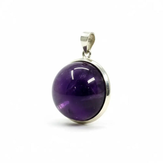 Amethyst Circle Silver Pendant Pendant