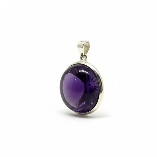Amethyst Circle Silver Pendant Pendant