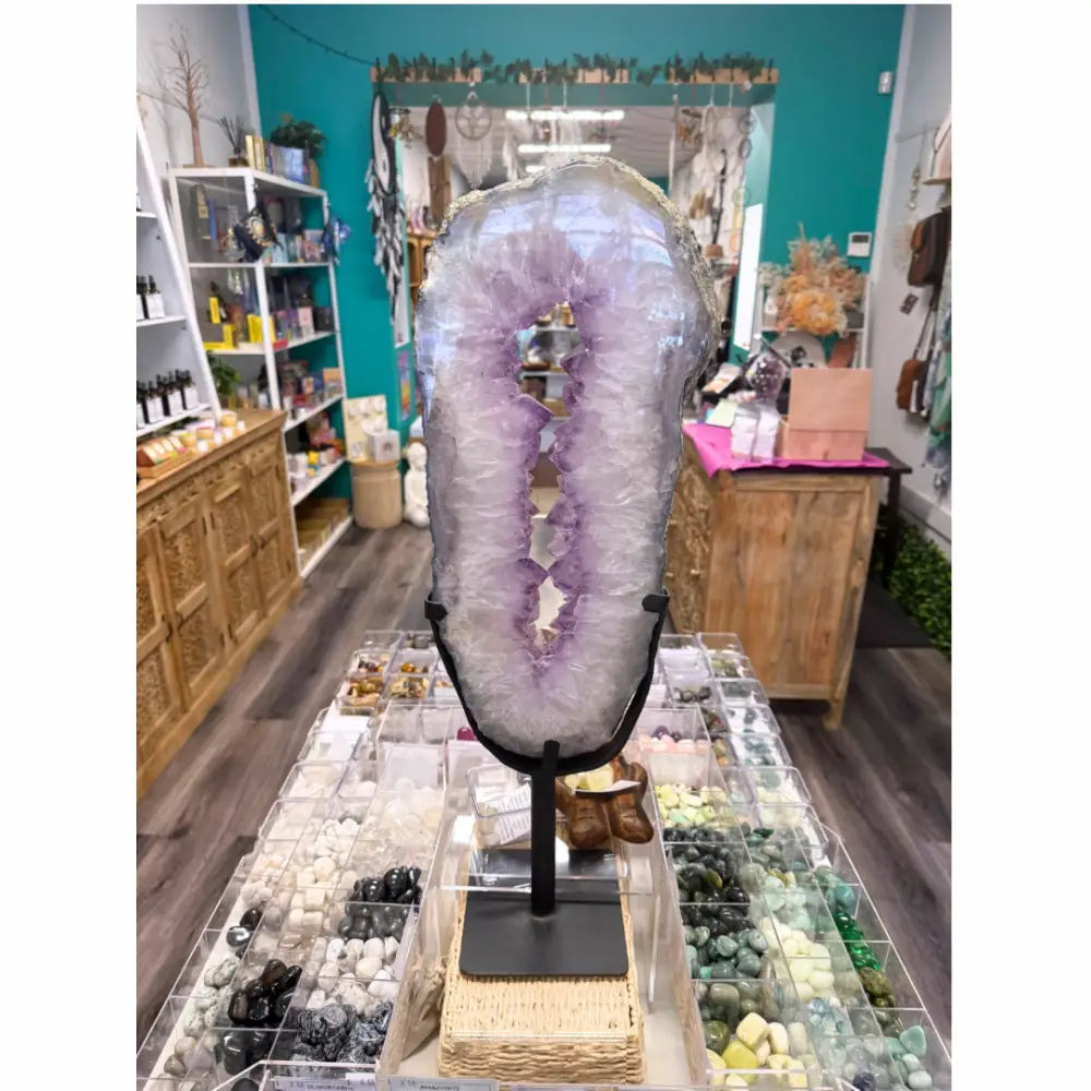 Amethyst Slice on Stand - Large Crystal slice