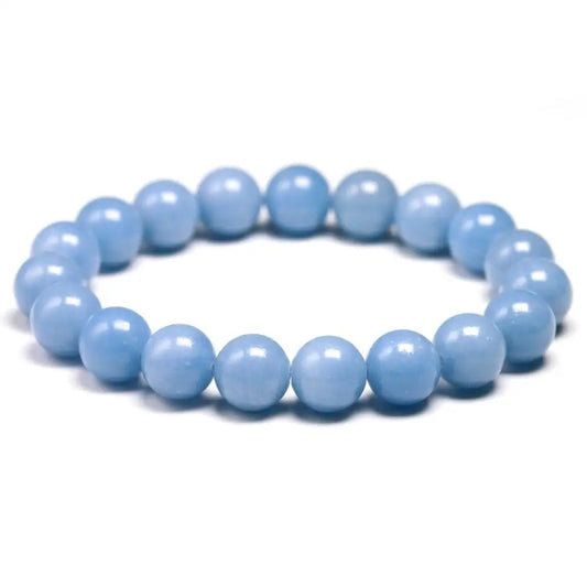 Angelite Crystal Bead Bracelet 10mm Bracelets