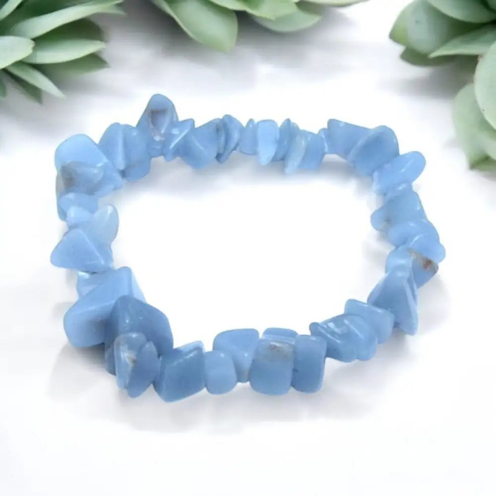 Angelite Crystal Chip Bracelet chip bracelet