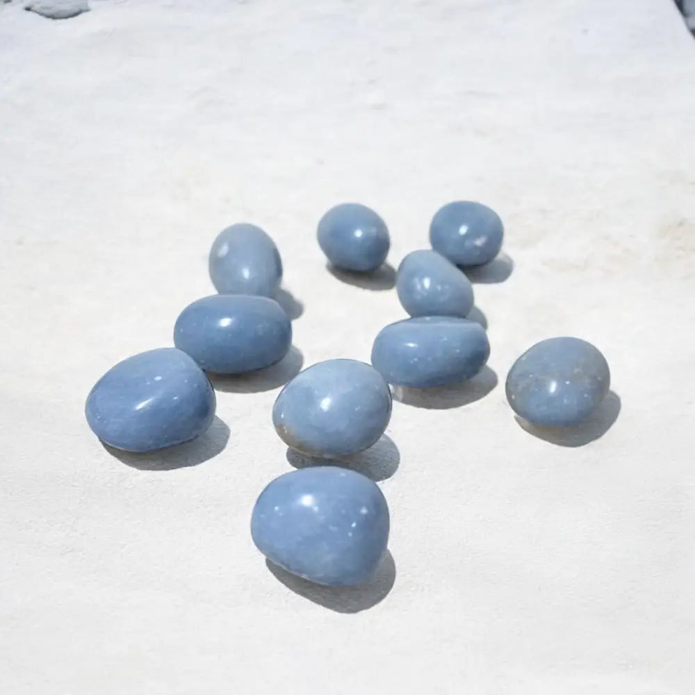 Angelite Crystal Tumble ~ Angel Connection & Peaceful Communication Medium Crystal tumble