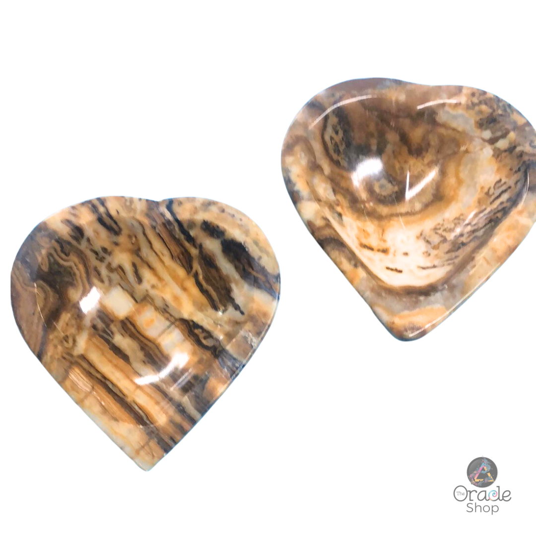 Brown Aragonite Heart Bowls 002