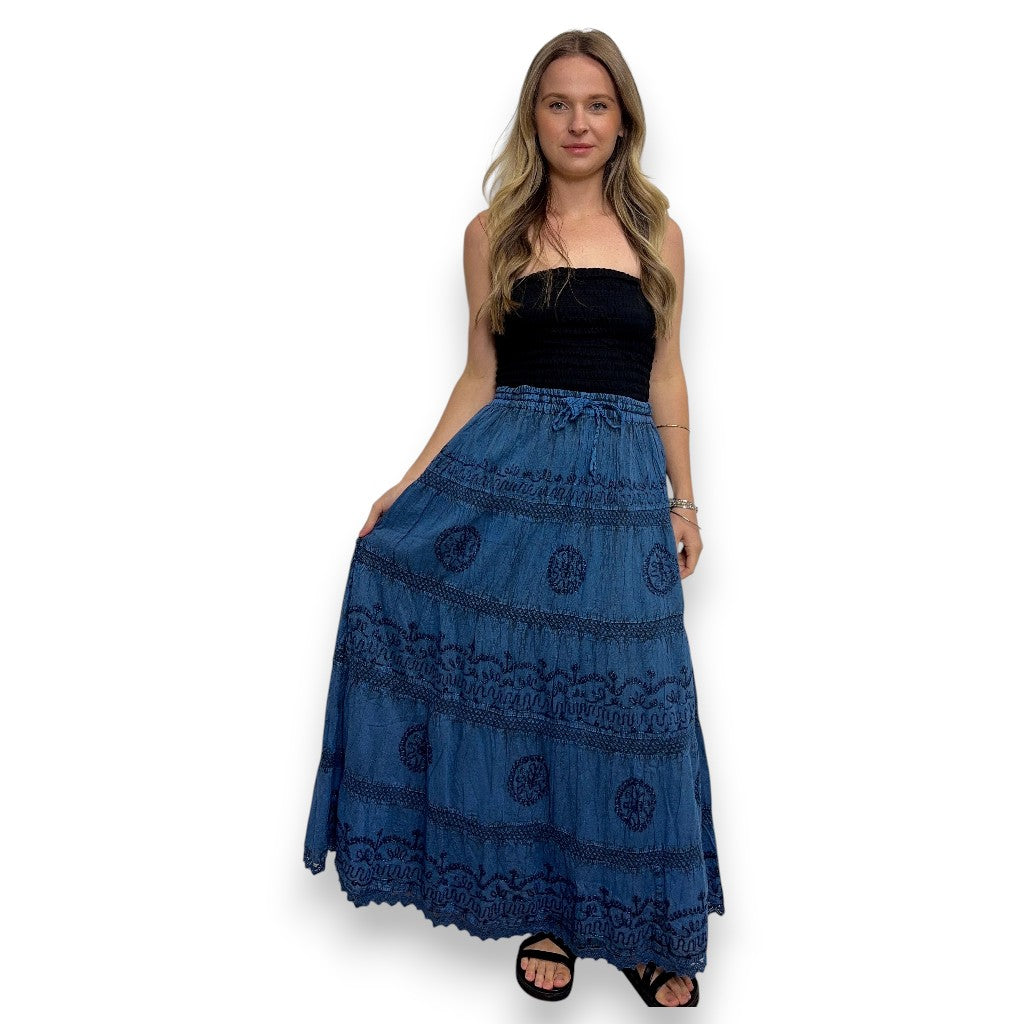 Ostara Stonewash Bohemian Skirt