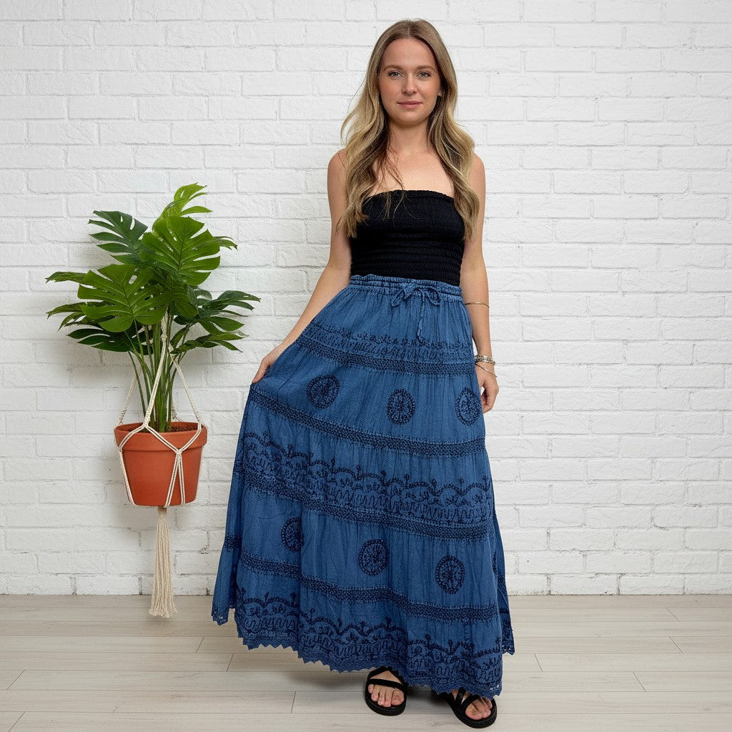 Ostara Stonewash Bohemian Skirt