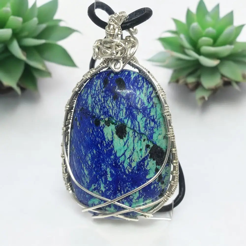 Azurite Malachite Pendant Handmade Pendant