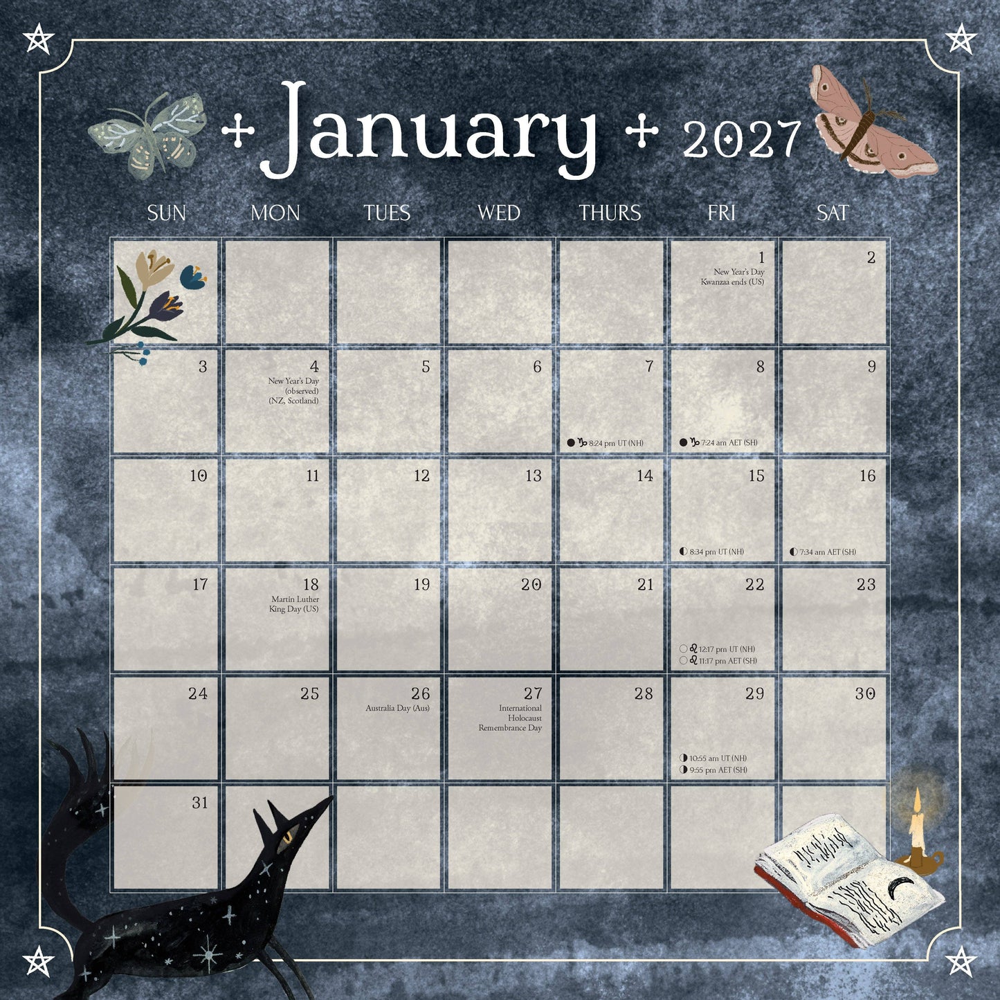 2027 Seasons of the Witch Wall Calendar