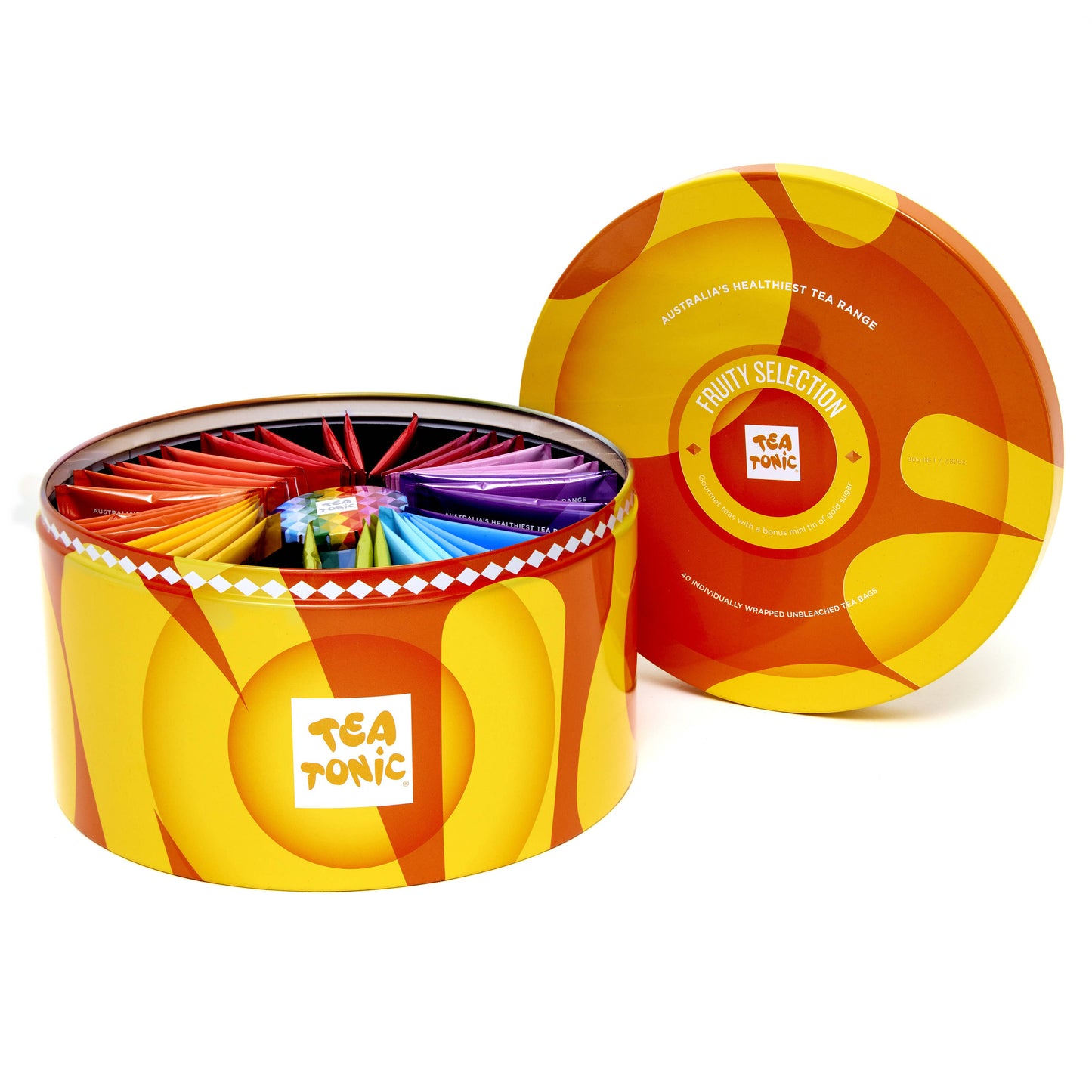 Fruity Selection Round Tin - 40 Fruity Gourmet Teas + Mini T