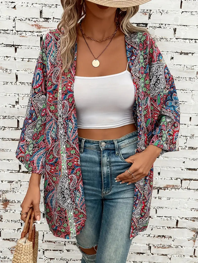 Paisley Kimono Bohemian Rose Tunic