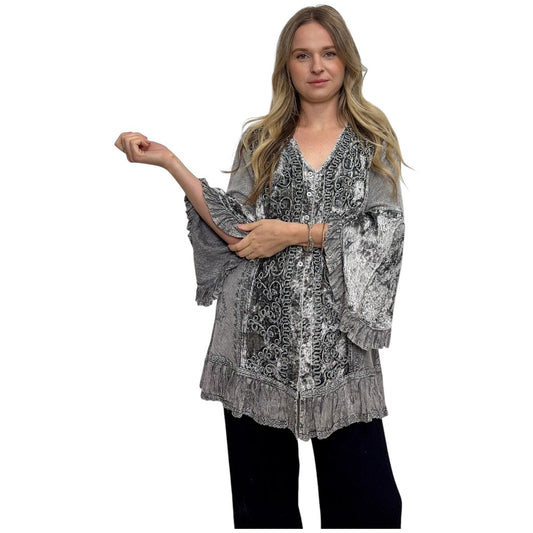 Bella Marie Velvet Long Sleeve Blouse