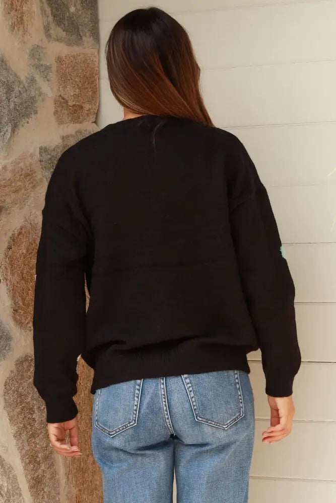 Black Flower Knit ~ Kgari Cardigan