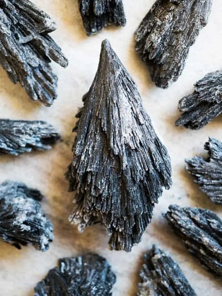 Black Kynaite Feathers Crystal