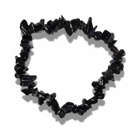 Black Onyx Crystal Chip Bracelet ~ Calming/Psychic Protection Bracelets