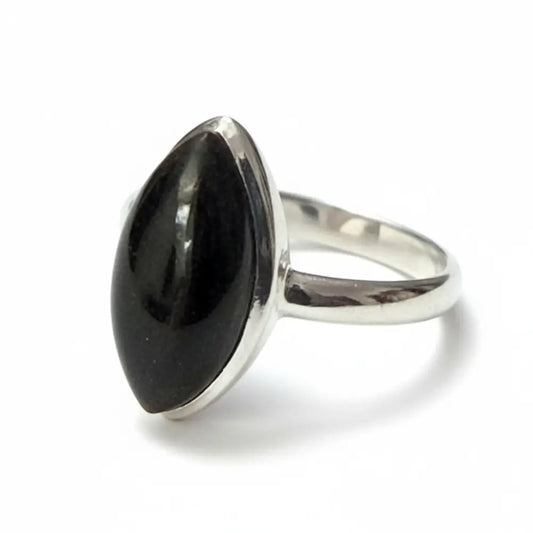 Black Onyx Silver Ring Ring