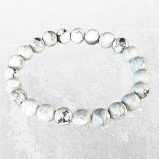 White Howlite Bead Bracelet