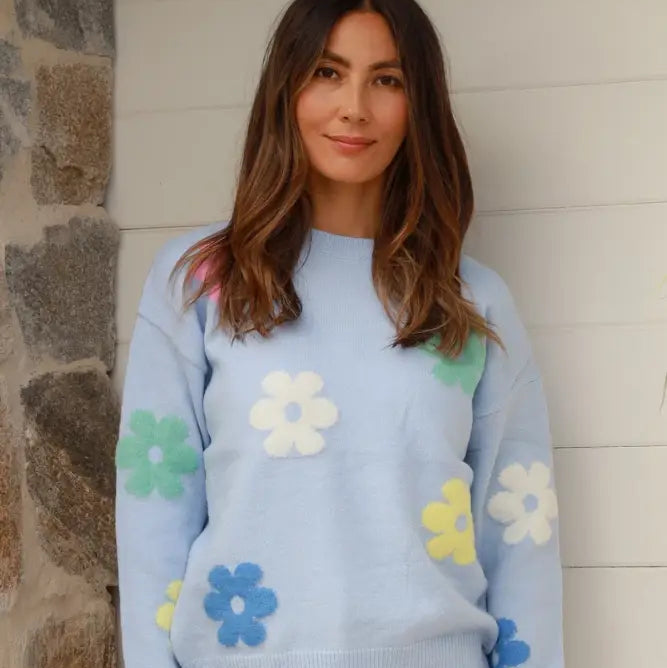 Blue Flower Knit ~ Kgari Cardigan