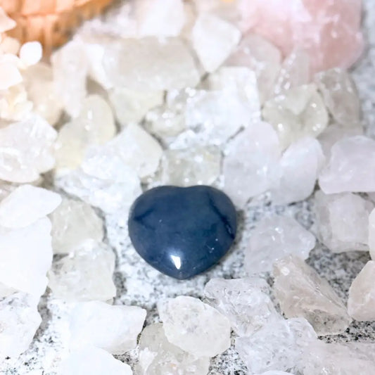 Blue Quartz Crystal Hearts Crystal Heart