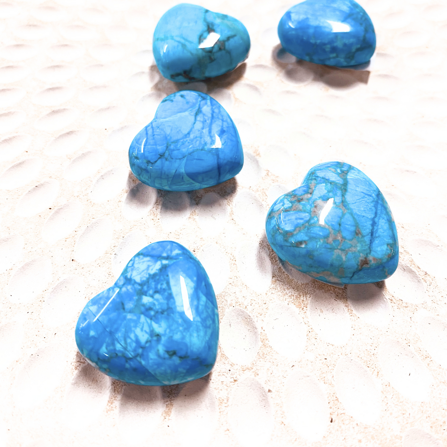 Blue Howlite Crystal Hearts ~ Stress Relief/ Communication