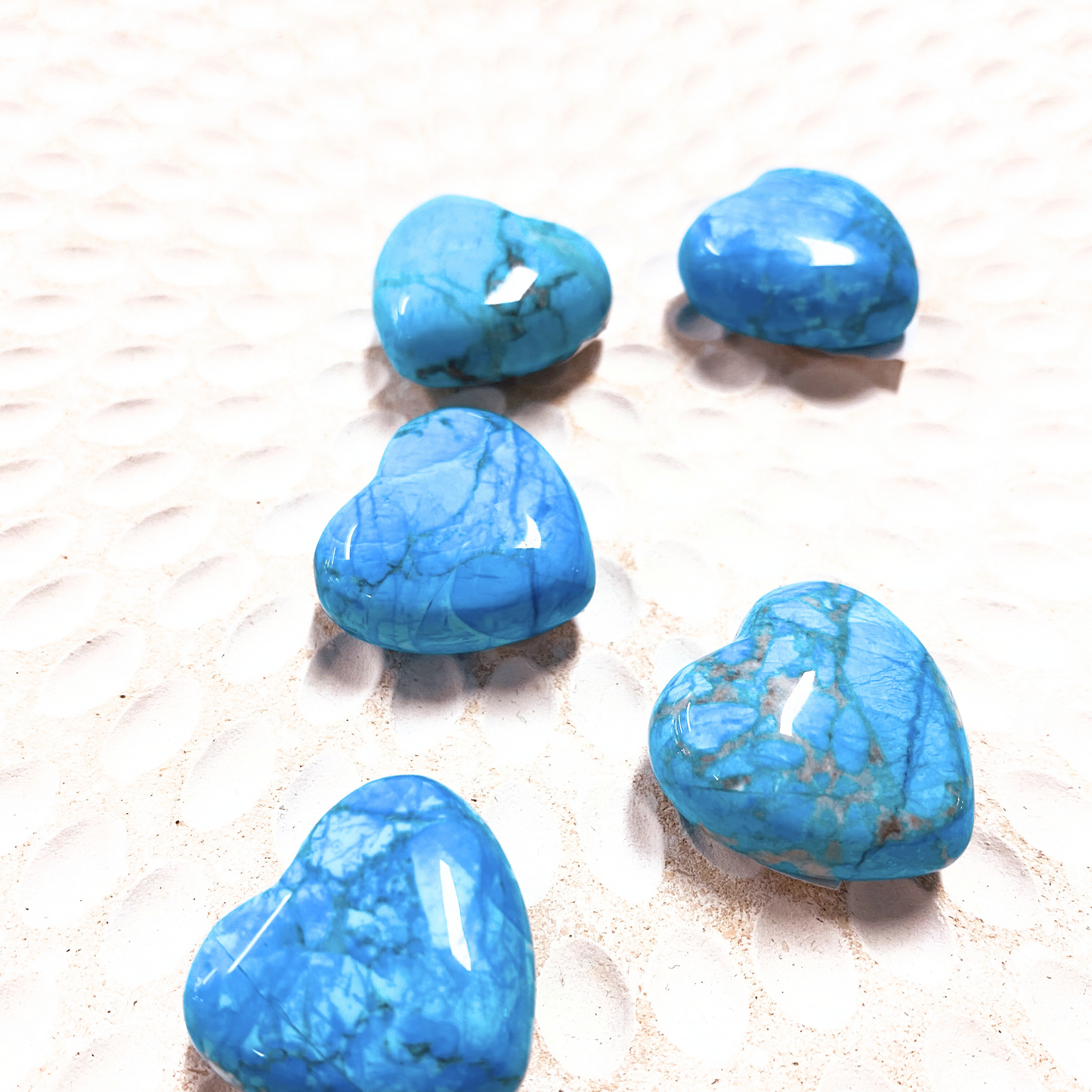 Blue Howlite Crystal Hearts ~ Stress Relief/ Communication