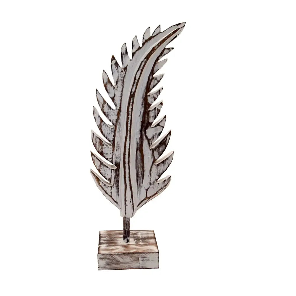 Boho Spirit Feather Wood on Stand Home Decor