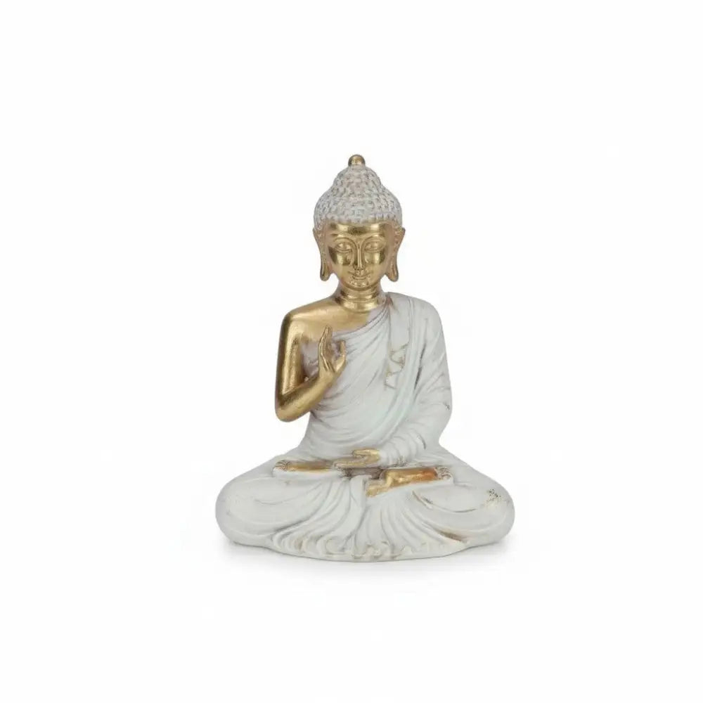 Buddha Rulai Statue White Gold 13cm Buddha