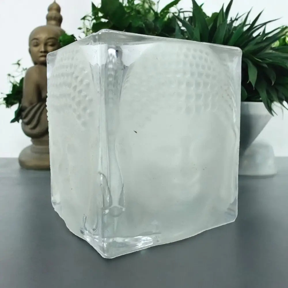 Buddha Tea Light Holder GLASS Medium Cube buddha candle