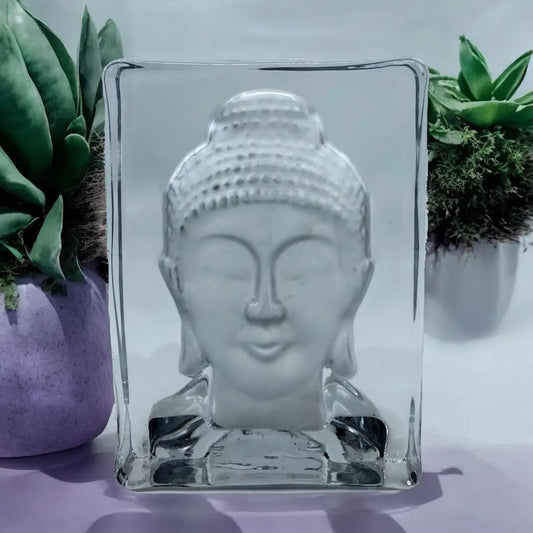 Buddha Tea Light Holder GLASS Upright Stand tealight candle holder