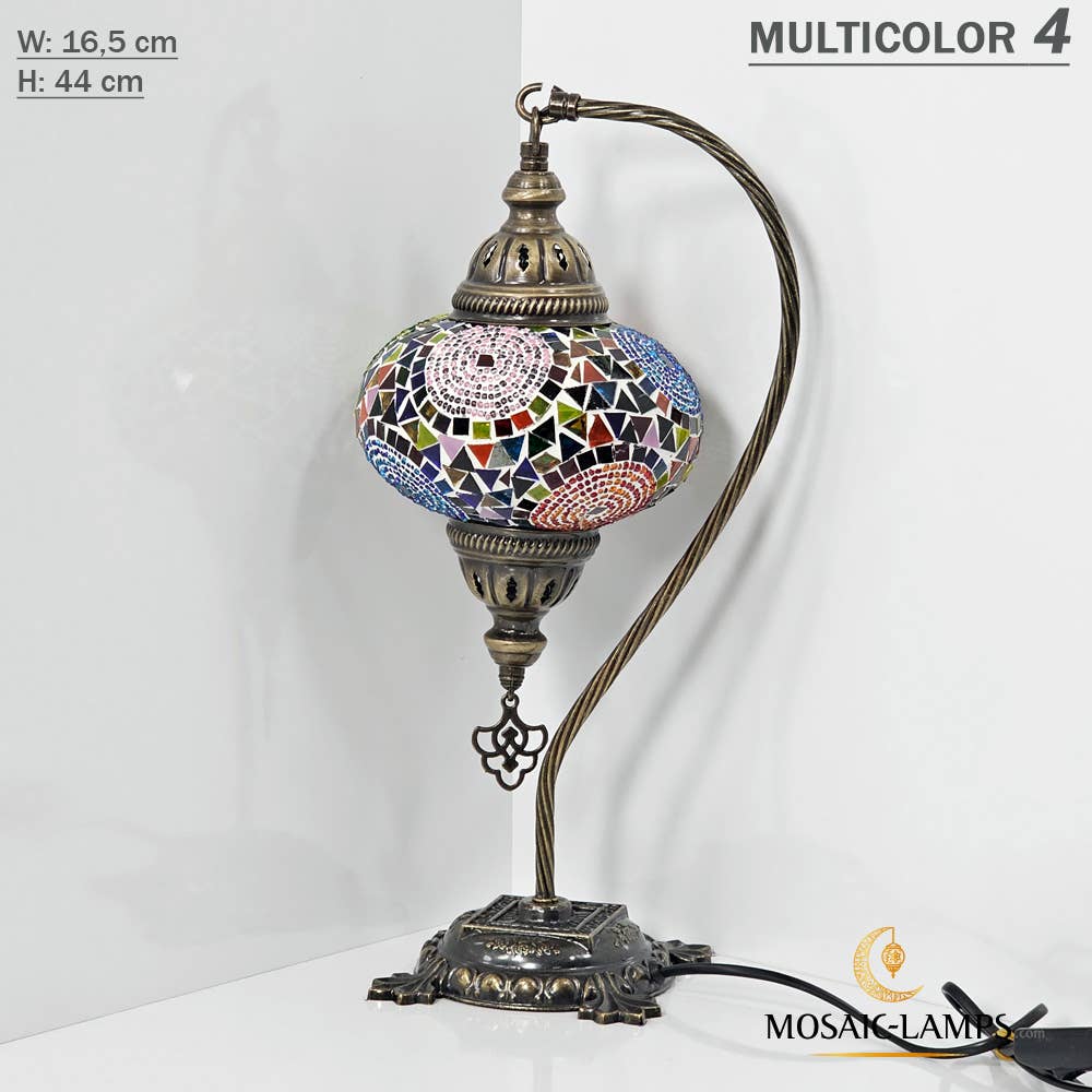 Turkish Mosaic Lamp - Gooseneck MULTICOLOR 1