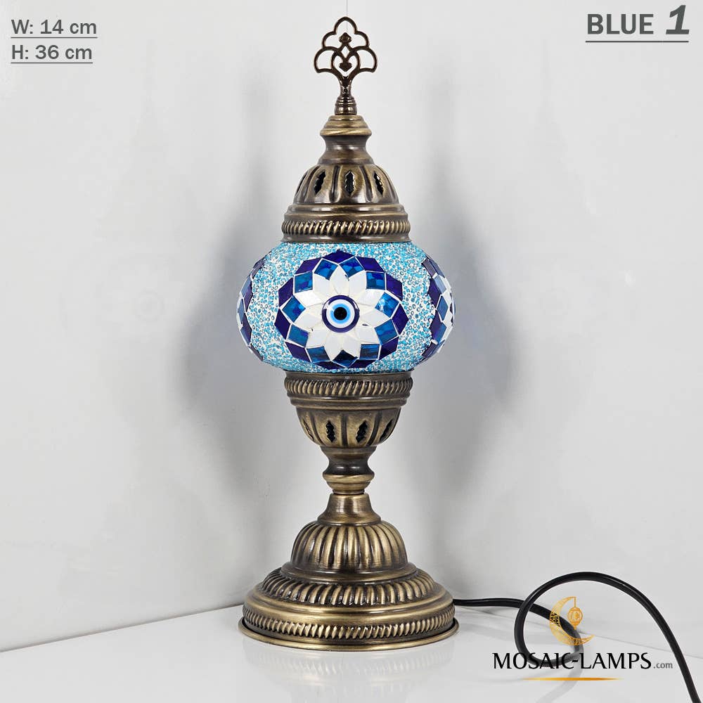 Turkish Mosaic Lamp - Medium Blue 1